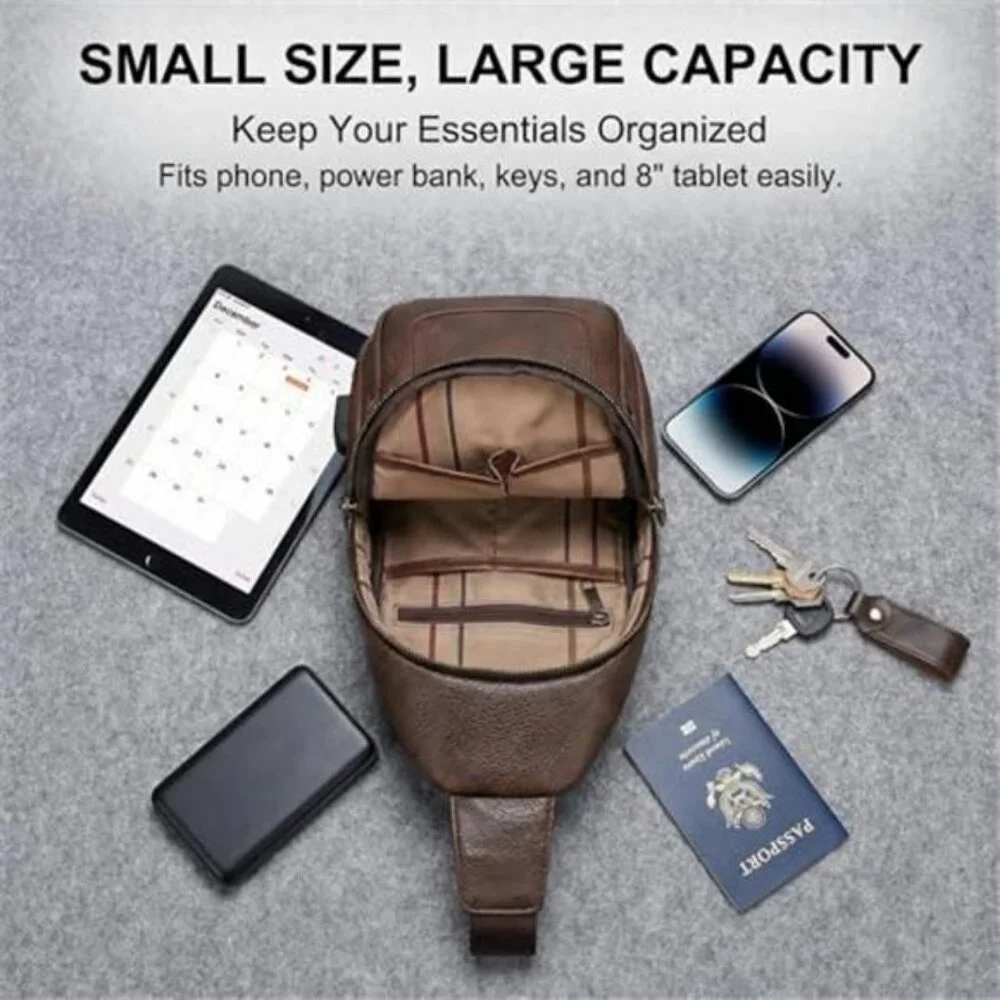 Men's Chest Bag,Sling Crossbody Shoulder Bag,Satchel Pouch Side Crossover
